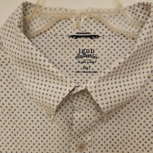 IZOD 2XLT Men's White Patterned Shirt
